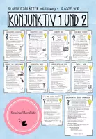 Vorschau - Arbeitsblätter - Konjunktiv 1 und 2 - 10 Arbeitsblätter - Deckblatt