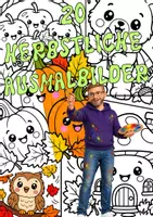 Vorschau - Mal- und Bastelvorlagen - 40 Ausmalbilder zum Thema Halloween/Herbst - Deckblatt