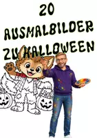 Vorschau - Mal- und Bastelvorlagen - 20 Ausmalbilder zu Halloween - Deckblatt
