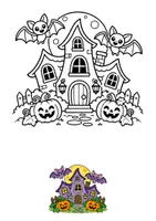 Vorschau - Mal- und Bastelvorlagen - 20 Ausmalbilder zu Halloween - Seite 2