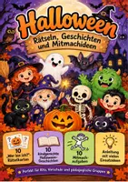 Vorschau - Bildkarten - Halloween-Abenteuer – 10 Geschichten, Wer bin ich?-Rätselkarten & Mitmachaufgaben | Kita & Vorschule - Deckblatt