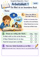 Vorschau - Arbeitsblätter - Die Bibel entdecken – Gottes Geschichte mit den Menschen | Religion Klasse 1 Arbeitsblätter | Evangelische Religionslehre | 10 Arbeitsblätter als PDF - Seite 1