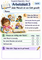 Vorschau - Arbeitsblätter - Die Bibel entdecken – Gottes Geschichte mit den Menschen | Religion Klasse 1 Arbeitsblätter | Evangelische Religionslehre | 10 Arbeitsblätter als PDF - Seite 3