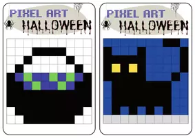 Aperçu - Apprentissages en autonomie - Pixel Art - 10x10 - Halloween - Page 1