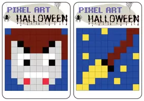 Aperçu - Apprentissages en autonomie - Pixel Art - 10x10 - Halloween - Page 2