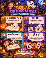 Vista previa - Decoración del aula - Halloween: Reglas ortográficas - Portada