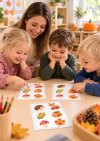 Vorschau - Arbeitsblätter - Herbst Was fehlt Wahrnehmungsspiel für Kita & Vorschule | Konzentrationsspiel 4–7 Jahre | visuelle Wahrnehmung Klasse 1 - Seite 1