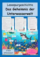 Vorschau - Arbeitsblätter - Lesespurgeschichte – Das Geheimnis der Unterwasserwelt | 3-fach differenziert - Deckblatt