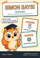 Vorschau - Spiele - Simon says: Animals – Bewegungsspiel & Arbeitsblätter zu Tieren, angelehnt an Access 1 - Deckblatt