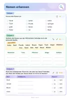 Vorschau - Arbeitsblätter - Nomen Arbeitsheft | Artikel & Mehrzahl | Wortarten Deutsch Klasse 5/6 | mit Lösungen - Seite 1