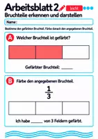Vorschau - Arbeitsblätter - Bruchteile erkennen und darstellen Klasse 5 Gymnasium | Mathematik Sekundarstufe I | 10 Arbeitsblätter mit Lösungen als PDF - Seite 2