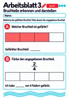 Vorschau - Arbeitsblätter - Bruchteile erkennen und darstellen Klasse 5 Gymnasium | Mathematik Sekundarstufe I | 10 Arbeitsblätter mit Lösungen als PDF - Seite 3