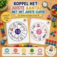 Voorbeeld - Getalbeelden koppelen aan het juiste cijfer - Voorblad