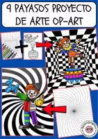 Vista previa - Manualidades / Dibujos para colorear - Proyecto de arte de carnaval: payasos Op-Art - Portada