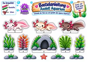 Vorschau - Mal- und Bastelvorlagen - Axolotl Aquarium Bastelanleitung - Seite 2