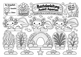 Vorschau - Mal- und Bastelvorlagen - Axolotl Aquarium Bastelanleitung - Seite 3
