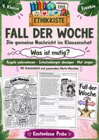 Vorschau - Arbeitsblätter - FREEBIE: Fall der Woche – Ethikkiste - Die gemeine Nachricht im Klassenchat | Ethik Klasse 4 | Zivilcourage & Gruppendruck - Deckblatt