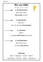 Vorschau - Arbeitsblätter - Deutsch: die vier Fälle Klasse 4 - Seite 2