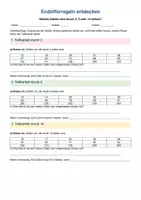 Vorschau - Arbeitsblätter - Teilbarkeit 2; 5; 10 (Endziffernregel ) - Deckblatt