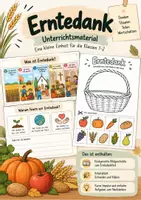 Vorschau - Arbeitsblätter - kostenloses Erntedank Arbeitsblatt - Seite 1