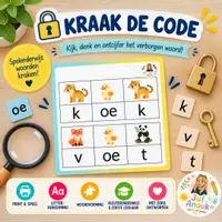 Voorbeeld - Kraak de code letterzoektocht - welk woord heb jij gevonden - Voorblad