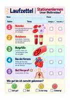 Vorschau - Arbeitsblätter - Stationenlernen: Blut und Herz (Blutkreislauf) - Seite 1