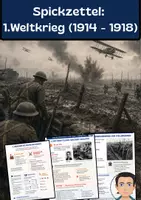Vorschau - Arbeitsblätter - Spickzettel: 1.Weltkrieg (1914 - 1918) - Deckblatt