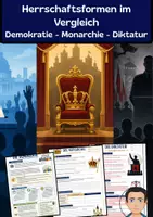 Vorschau - Arbeitsblätter - Herrschaftsformen im Vergleich: Demokratie - Monarchie - Diktatur - Deckblatt