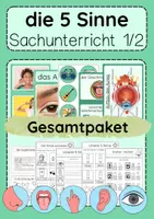 Vorschau - Unterrichtsreihen - die 5 Sinne Sachunterricht 1 & 2 Komplettpaket unsere Sinne - Deckblatt