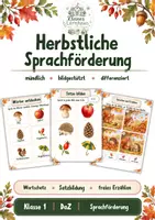 Vorschau - Bildkarten - Herbstliche Sprachförderung - Wortschatz, Satzbildung & Erzählen - Deckblatt