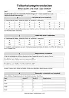 Vorschau - Arbeitsblätter - Teilbarkeitsregeln 4 und 8 + Musterlösung - Deckblatt
