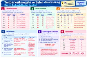 Vorschau - Arbeitsblätter - Vertiefung 4&8 Regel + Musterlösung - Seite 1