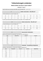 Vorschau - Arbeitsblätter - Teilbarkeitsregeln: 3 und 9 + Musterlösung - Deckblatt