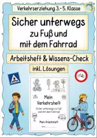 Vorschau - Arbeitsblätter - Verkehrserziehung 3.–5. Klasse | Sicher zu Fuß & mit dem Fahrrad | Verkehrsregeln, Verkehrszeichen, Fahrradprüfung & Wissens-Check - Deckblatt