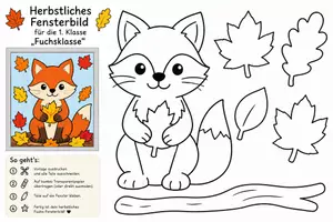 Vorschau - Mal- und Bastelvorlagen - Fensterbilder: Herbst in Klasse 1 | Otter Fuchs Eule - Seite 2