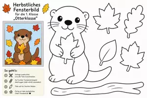 Vorschau - Mal- und Bastelvorlagen - Fensterbilder: Herbst in Klasse 1 | Otter Fuchs Eule - Seite 3