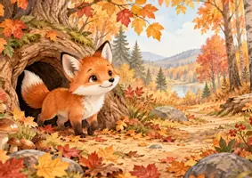 Vorschau - Bildkarten - Fuchs Finni auf Zahlensuche 🦊🍂 | Kamishibai Herbst | Zählen bis 10 | U3 & Kindergarten - Seite 1