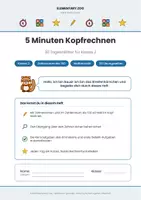 Vorschau - Arbeitsblätter - Mathe Klasse 2: 5 Minuten Kopfrechnen – 30 Tagesblätter als tägliches Rechenritual mit Fortschrittstabelle - Seite 1