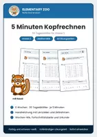 Vorschau - Arbeitsblätter - Mathe Klasse 2: 5 Minuten Kopfrechnen – 30 Tagesblätter als tägliches Rechenritual mit Fortschrittstabelle - Deckblatt