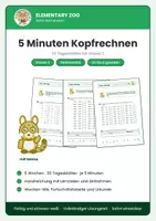Vorschau - Arbeitsblätter - Mathe Klasse 3: 5 Minuten Kopfrechnen – 30 Tagesblätter als tägliches Rechenritual mit Fortschrittstabelle - Deckblatt