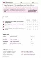 Vorschau - Arbeitsblätter - Negative Zahlen addieren und subtrahieren - Seite 1