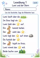 Vorschau - Arbeitsblätter - Mini-Lesetexte Klasse 1 – Einhorn lesen und verstehen | Deutsch Klasse 1 | 10 Leseübungen als PDF - Seite 1