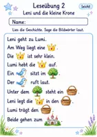 Vorschau - Arbeitsblätter - Mini-Lesetexte Klasse 1 – Einhorn lesen und verstehen | Deutsch Klasse 1 | 10 Leseübungen als PDF - Seite 2