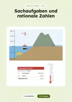Vorschau - Arbeitsblätter - Negative Zahlen Sachaufgaben - Deckblatt