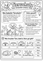 Vorschau - Arbeitsblätter - Tierschutz – Haustiere, Nutztiere & Wildtiere | Lernmappe Sachunterricht Grundschule - Seite 1