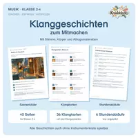 Vorschau - Arbeitsblätter - Klanggeschichten zum Mitmachen | Musik Klasse 2-4 | 6 Geschichten, 36 Klangkarten & Stundenabläufe - Deckblatt