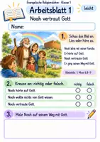 Vorschau - Arbeitsblätter - Noah und Gottes Versprechen | Religion Klasse 1 Arbeitsblätter | Evangelische Religionslehre | 10 Arbeitsblätter als PDF - Seite 1