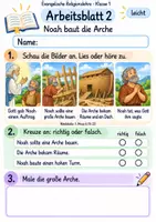 Vorschau - Arbeitsblätter - Noah und Gottes Versprechen | Religion Klasse 1 Arbeitsblätter | Evangelische Religionslehre | 10 Arbeitsblätter als PDF - Seite 2