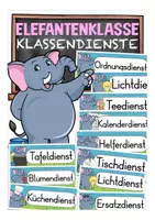 Vorschau - Fördermaterial/Inklusion - Elefant / Elefantenklasse Klassendienste - Deckblatt