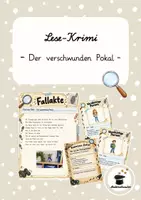 Vorschau - Arbeitsblätter - Lese-Krimi – Wer hat den Pokal gestohlen? | Lesetraining & Detektivrätsel - Deckblatt